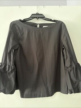 Laundry By Shelli Segal Black Ruffle Bell-Sleeve Blouse